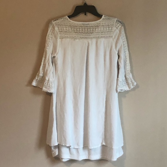 Sandra Darren White Lace Dress with Slip - Size 10 - Picture 2 of 8